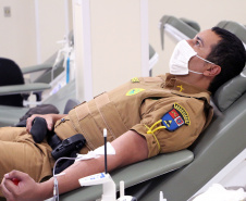 Curitiba, 30 de agosto de 2021. Doação de sangue BPRv.  -  Foto: Soldado Adilson Voinaski Afonso