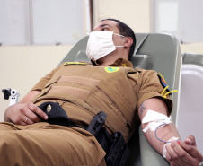 Curitiba, 30 de agosto de 2021. Doação de sangue BPRv.  -  Foto: Soldado Adilson Voinaski Afonso