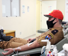 Curitiba, 30 de agosto de 2021. Doação de sangue BPRv.  -  Foto: Soldado Adilson Voinaski Afonso