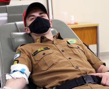 Curitiba, 30 de agosto de 2021. Doação de sangue BPRv.  -  Foto: Soldado Adilson Voinaski Afonso