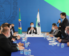 O governador Carlos Massa Ratinho Junior assina  nesta terça-feira (31)  novos contratos com Hospitais Filantrópicos, Santa Casa de Cambé,  Hospital Sao Rafael de Rolândia e Hospital  Cristo Rei de Ibiporã.  Na foto, o deputado estadual Tiago Amaral. 31/08/2021 - Foto: Geraldo Bubniak/AEN