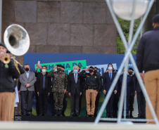 Celebrações da Semana da Pátria, em comemoração aos 199 anos da Independência do Brasil, começaram nesta quarta-feira (1) no Paraná com um evento realizado no Palácio Iguaçu, em Curitiba. 01/09/2021 - Foto: Geraldo Bubniak/AEN