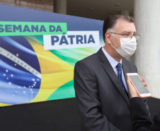 Celebrações da Semana da Pátria, em comemoração aos 199 anos da Independência do Brasil, começaram nesta quarta-feira (1) no Paraná com um evento realizado no Palácio Iguaçu, em Curitiba. 01/09/2021 - Foto: Geraldo Bubniak/AEN