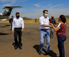 O governador Carlos Massa Ratinho Junior vistoriou, nesta quinta-feira (2), as obras de recapeamento asfáltico da pista do Aeroporto Municipal Aguinaldo Pereira Lima, em Siqueira Campos, região do Norte Pioneiro.   - Siqueira Campos, 02/09/2021  -  Foto: Gilson Abreu/AEN