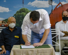 02.09.2021Governador Carlos Massa Ratinho Junior autoriza licitação do distrito industrial e anuncia investimentos em Jacarezinho. 
Foto Gilson Abreu/AEN