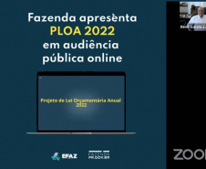 

Diretoria do Orçamento Estadual apresenta o Projeto de Lei Orçamentária Anual para 2022 . Imagem SEFA