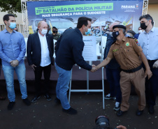 Governador Carlos Massa Ratinho Junior inaugura sede do 21º Batalhão da Polícia Militar de Francisco Beltrão. Foto: Ari Dias/AEN