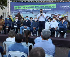 Governador Carlos Massa Ratinho Junior inaugura sede do 21º Batalhão da Polícia Militar de Francisco Beltrão. Foto: Ari Dias/AEN