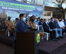 Governador Carlos Massa Ratinho Junior inaugura sede do 21º Batalhão da Polícia Militar de Francisco Beltrão. Foto: Ari Dias/AEN
