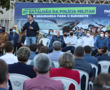 Governador Carlos Massa Ratinho Junior inaugura sede do 21º Batalhão da Polícia Militar de Francisco Beltrão. Foto: Ari Dias/AEN