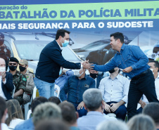 Governador Carlos Massa Ratinho Junior inaugura sede do 21º Batalhão da Polícia Militar de Francisco Beltrão. Foto: Jonathan Campos/AEN