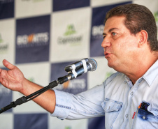 O governador Carlos Massa Ratinho Junior participou nesta sexta-feira (10) das comemorações de 30 anos da Cooperativa de Produtores de Sementes Coprossel, em Laranjeiras do Sul, na região central do Estado. Foto: José Fernando Ogura/AEN