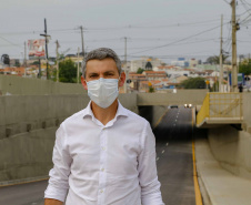 A Coordenação da Região Metropolitana de Curitiba (Comec) entregou nesta segunda-feira (13) a trincheira da Rua Arapongas, no cruzamento com a Avenida das Torres, em São José dos Pinhais. 
Foto Gilson Abreu/AEN
