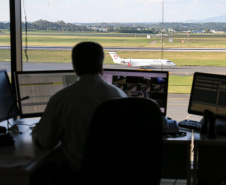 Sala de administração em tour do workshop sobre a malha aérea e a infraestrutura aeroportuária no Paraná nesta sexta-feira (03).   Curitiba, 03/05/2019 -  Foto: Geraldo Bubniak/ANPr