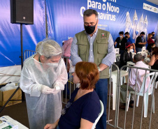 O Paraná iniciou a participação no Plano Nacional de Expansão da Testagem para a Covid-19 do Ministério da Saúde. O secretário de Estado da Saúde, Beto Preto, esteve em Foz do Iguaçu nesta sexta-feira (17) para o lançamento do projeto. -  Foz do Iguaçu, 17/09/2021  -  Foto: Gustavo Marçal/SESA