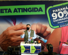 Com a ajuda das vacinas contra a Covid-19 que o Paraná recebeu nesta segunda-feira (20), a Secretaria de Estado da Saúde dará início a mais uma etapa da campanha de vacinação com a aplicação das doses de reforço (terceira dose).. Foto: Américo Antonio/SESA