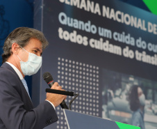 O governador Carlos Massa Ratinho Junior participa nesta segunda-feira (20),  do lançamento da Semana Nacional de Transito ao lado do secretário nacional de Trânsito, Frederico Carneiro (foto), e do diretor-geral do Detran-PR, Wagner Mesquita.   20/09/2021 - Foto: Geraldo Bubniak/AEN