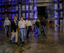 Governador Carlos Massa Ratinho Junior, participou da inauguração da nova planta industrial da Sooro Renner, líder nacional na produção de proteínas derivadas do soro de leite, em Marechal Cândido Rondon - Presentes, o 
prefeito Marcio Rauber e o diretor-presidente da Sooro Renner, William da Silva  - Marechal Cândido Rondon, 22/09/2021  -  Foto: Gilson Abreu/AEN