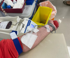 Secretaria de Estado da Saúde mobiliza servidores para doação de sangue. Foto:SESA