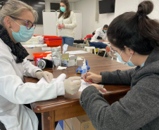 Secretaria de Estado da Saúde mobiliza servidores para doação de sangue. Foto:SESA