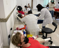 Secretaria de Estado da Saúde mobiliza servidores para doação de sangue. Foto:SESA