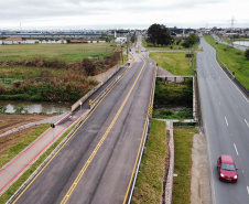 Ponte do rio Iguaçu é liberada em São José dos Pinhais. Foto: COMEC