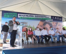 O governador Carlos Massa Ratinho Junior entrega nesta sexta-feira (24), para Inácio Martins, no Centro-Sul do Estado, 202 títulos de regularização fundiária para moradores do bairro São Roque. E tambem  libera R$ 2 milhões para pavimentação de vias.   Na foto, o deputado Hussein Bakri24/09/2021 - Foto: Geraldo Bubniak/AEN