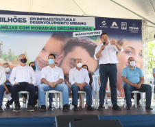 O governador Carlos Massa Ratinho Junior entrega nesta sexta-feira (24), para Inácio Martins, no Centro-Sul do Estado, 202 títulos de regularização fundiária para moradores do bairro São Roque. E tambem  libera R$ 2 milhões para pavimentação de vias.   Na foto o Secretario de Estado, Sandro Alex.24/09/2021 - Foto: Geraldo Bubniak/AEN