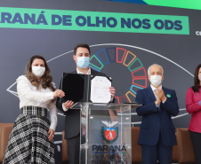 O governador Carlos Massa Ratinho Junior assina nesta terca-feira (28), acordo de cooperação para impulsionar Objetivos de Desenvolvimento Sustentável no Paraná. - 28/09/2021 - Foto: Geraldo Bubniak/AEN