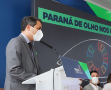 O governador Carlos Massa Ratinho Junior assina nesta terca-feira (28), acordo de cooperação para impulsionar Objetivos de Desenvolvimento Sustentável no Paraná. Na foto, Daniel Nojima, diretor do centro de pesquisa do Instituto Paranaense de Desenvolvimento Econômico Social (Ipardes).  - 28/09/2021 - Foto: Geraldo Bubniak/AEN