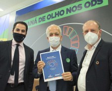 O governador Carlos Massa Ratinho Junior assina nesta terca-feira (28), acordo de cooperação para impulsionar Objetivos de Desenvolvimento Sustentável no Paraná. - 28/09/2021 - Foto: Gustavo Pontes/SEDU