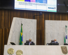 O secretário de Estado da Fazenda, Renê Garcia Júnior, apresenta os dados do Governo relativos ao cumprimento das metas fiscais referente ao 2º quadrimestre de 2021 - de maio a agosto deste ano. Foto: Ari Dias/AEN