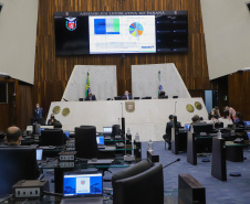 O secretário de Estado da Fazenda, Renê Garcia Júnior, apresenta os dados do Governo relativos ao cumprimento das metas fiscais referente ao 2º quadrimestre de 2021 - de maio a agosto deste ano. Foto: Ari Dias/AEN