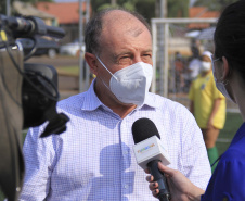 O governador Carlos Massa Ratinho Junior participou nesta quinta-feira (30), em Rolândia, na região Norte, da inauguração de duas unidades do Meu Campinho, um dos principais programas de esporte e lazer do Governo do Estado. Foto: Gustavo Pontes/SEDU