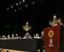 O governador Carlos Massa Ratinho Junior participou nesta quinta-feira (30) da solenidade em comemoração ao Jubileu de Ouro do HU-UEL, reforçando a importância da organização para o Estado, destacando os feitos mais recentes.
Foto Gilson Abreu/AEN