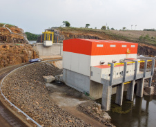 Pequena Central Hidrelétrica Bela Vista, em Verê, no Sudoeste do Estado, instalada no Rio Chopim, entre os municípios de Verê e São João, no Sudoeste do Paraná. 30/09/2021 - Foto: Geraldo Bubniak/AEN