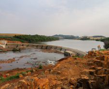 Pequena Central Hidrelétrica Bela Vista, em Verê, no Sudoeste do Estado, instalada no Rio Chopim, entre os municípios de Verê e São João, no Sudoeste do Paraná. 30/09/2021 - Foto: Geraldo Bubniak/AEN