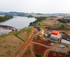 Pequena Central Hidrelétrica Bela Vista, em Verê, no Sudoeste do Estado, instalada no Rio Chopim, entre os municípios de Verê e São João, no Sudoeste do Paraná. 30/09/2021 - Foto: Geraldo Bubniak/AEN