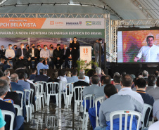 O governador Carlos Massa Ratinho Junior, o ministro de Minas e Energia, Bento Albuquerque, e o presidente da Copel, Daniel Pimentel Slaviero, inauguram de forma virtual nesta sexta-feira (1º) a Pequena Central Hidrelétrica Bela Vista, em Verê, no Sudoeste do Estado.    01/10/2021 - Foto: Geraldo Bubniak/AEN