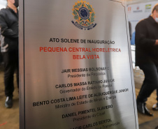 O governador Carlos Massa Ratinho Junior, o ministro de Minas e Energia, Bento Albuquerque, e o presidente da Copel, Daniel Pimentel Slaviero, inauguram de forma virtual nesta sexta-feira (1º) a Pequena Central Hidrelétrica Bela Vista, em Verê, no Sudoeste do Estado.    01/10/2021 - Foto: Geraldo Bubniak/AEN