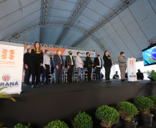 O governador Carlos Massa Ratinho Junior, o ministro de Minas e Energia, Bento Albuquerque, e o presidente da Copel, Daniel Pimentel Slaviero, inauguram de forma virtual nesta sexta-feira (1º) a Pequena Central Hidrelétrica Bela Vista, em Verê, no Sudoeste do Estado.    01/10/2021 - Foto: Geraldo Bubniak/AEN