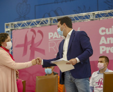04.10.2021 - Governador Carlos Massa Ratinho Junior, participa do lançamento do Parana Rosa 2021.
Foto Gilson Abreu/AEN