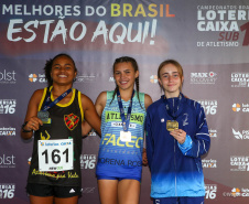 Seis ouros, seis pratas e cincos bronzes esses foram os resultados dos atletas do Paraná no Campeonato Brasileiro Loterias Caixa Sub-16 de Atletismo que ocorreu no último final de semana no Centro Nacional de Treinamento em Atletismo de Cascavel. O evento tem apoio do Governo do Paraná, por meio da Superintendência do Esporte, da Federação de Atletismo do Paraná (FAP) e da Prefeitura de Cascavel.-  Curitiba, 05/10/2021 - Foto: WAGNER CARMO/CBAT