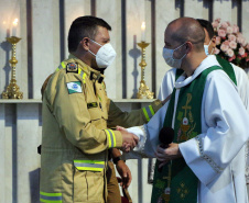 Curitiba, 05 de outubro de 2021. Missa de ação de graças comemora 109 do Corpo de Bombeiros do Paraná.