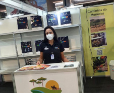 O Estado do Paraná foi representado na 28ª Agrinordeste, tradicional feira realizada em Recife (PE), que termina nesta sexta-feira (08). O evento é uma oportunidade para a atração de mais turistas ao Estado, especialmente no turismo rural e no enoturismo, principais destaques paranaenses na feira. -  Curitiba, 07/10/2021  -  Foto: Paraná Turismo