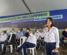 O governador em exercício Darci Piana vistoriou nesta quinta-feira (07) a construção do novo trevo da PR-281, e inaugurou uma unidade do Meu Campinho no distrito de Doutor Antonio Paranhos, em São Jorge D’Oeste, na região Sudoeste do Paraná. - São Jorge D’Oeste, 07/10/2021 -  Foto: Gilson Abreu/AEN