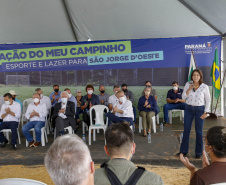 O governador em exercício Darci Piana vistoriou nesta quinta-feira (07) a construção do novo trevo da PR-281, e inaugurou uma unidade do Meu Campinho no distrito de Doutor Antonio Paranhos, em São Jorge D’Oeste, na região Sudoeste do Paraná. - São Jorge D’Oeste, 07/10/2021 -  Foto: Gilson Abreu/AEN