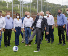 O governador em exercício Darci Piana vistoriou nesta quinta-feira (07) a construção do novo trevo da PR-281, e inaugurou uma unidade do Meu Campinho no distrito de Doutor Antonio Paranhos, em São Jorge D’Oeste, na região Sudoeste do Paraná. - São Jorge D’Oeste, 07/10/2021 -  Foto: Gilson Abreu/AEN