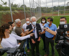 O governador em exercício Darci Piana vistoriou nesta quinta-feira (07) a construção do novo trevo da PR-281, e inaugurou uma unidade do Meu Campinho no distrito de Doutor Antonio Paranhos, em São Jorge D’Oeste, na região Sudoeste do Paraná. - São Jorge D’Oeste, 07/10/2021 -  Foto: Gilson Abreu/AEN