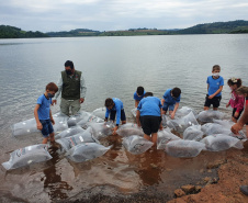 Rio Iguaçu recebe mais 310 mil peixes nativos juvenis. Foto: SEDEST 